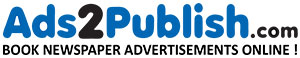 Ads2Publish.com - Book Newspaper Advertisements Online